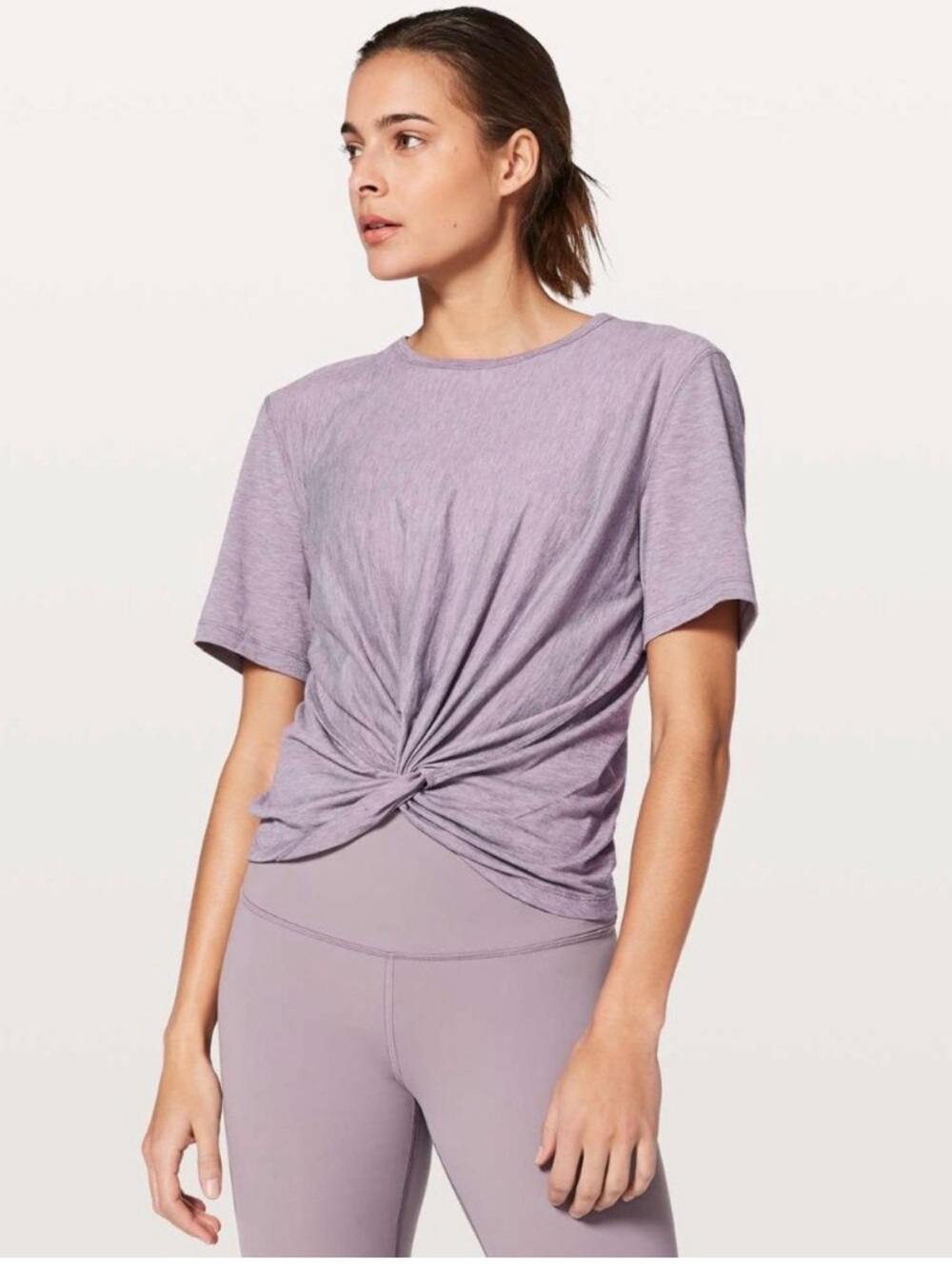 Lululemon Women’s Knot-Front Tee in Lavender Purple